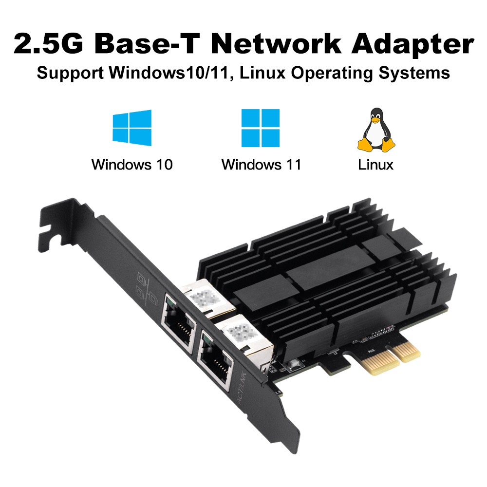 Intel I226 2.5G Dual Port PCIe Network Card 2500Mbps RJ45 NIC for NAS Desktop PC