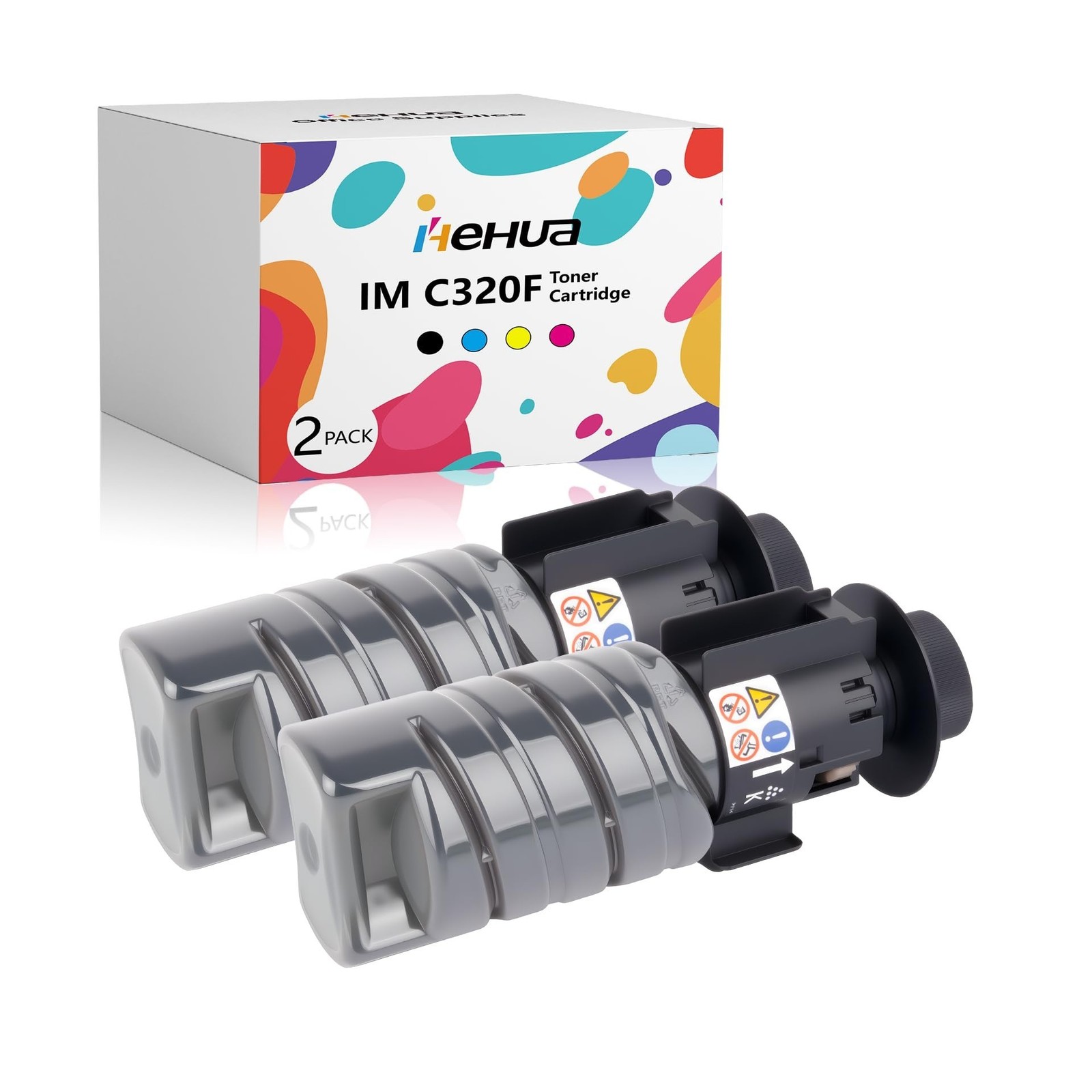 hehua IM C320 IM C320F Black Toner Cartridge 842726 IM C320BK (2-Pack,2 Black...