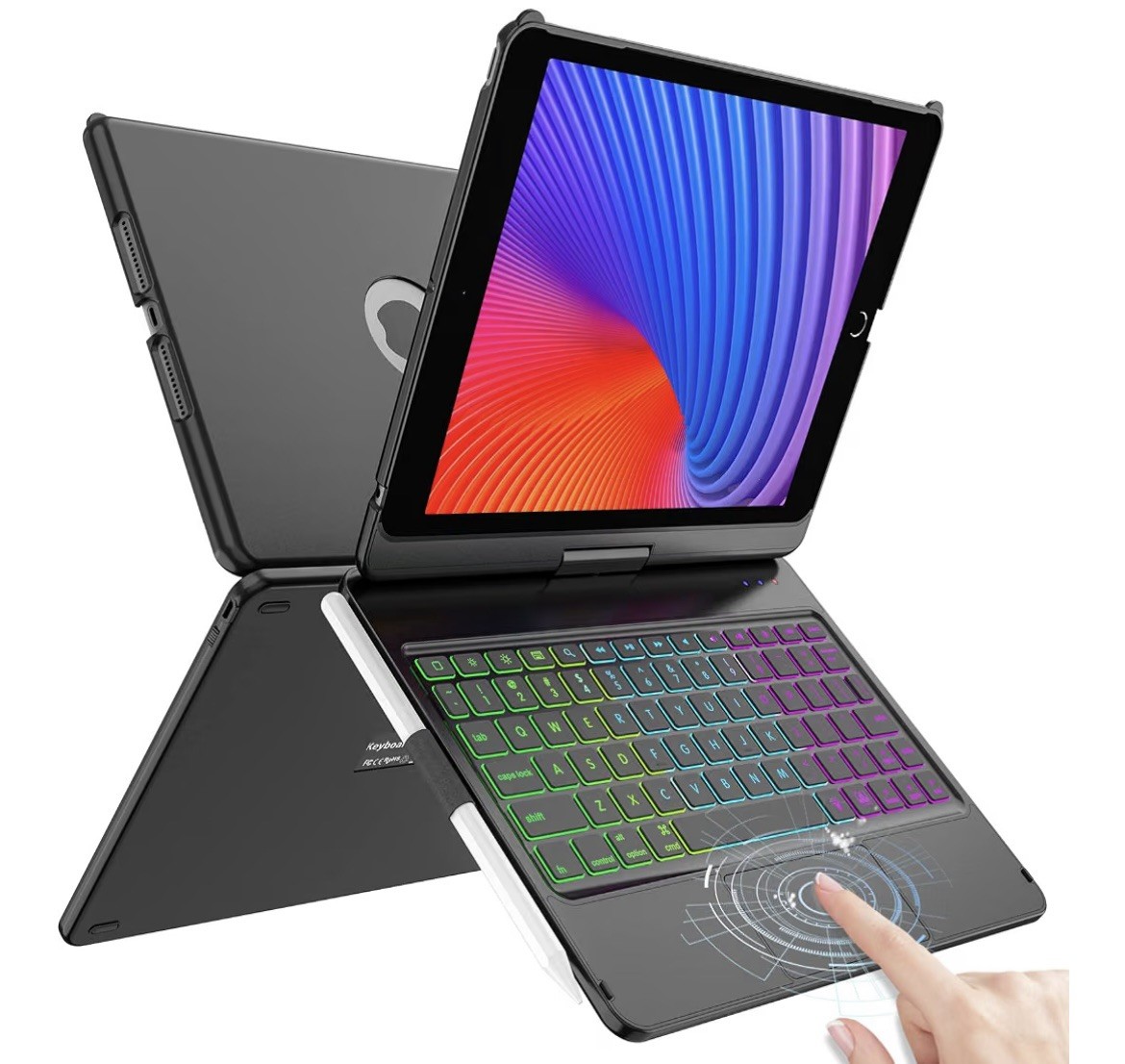 HOTLIFE Keyboard Case for iPad 10.2 9th/8th/7th Gen,Touch Keyboard for iPads 9th