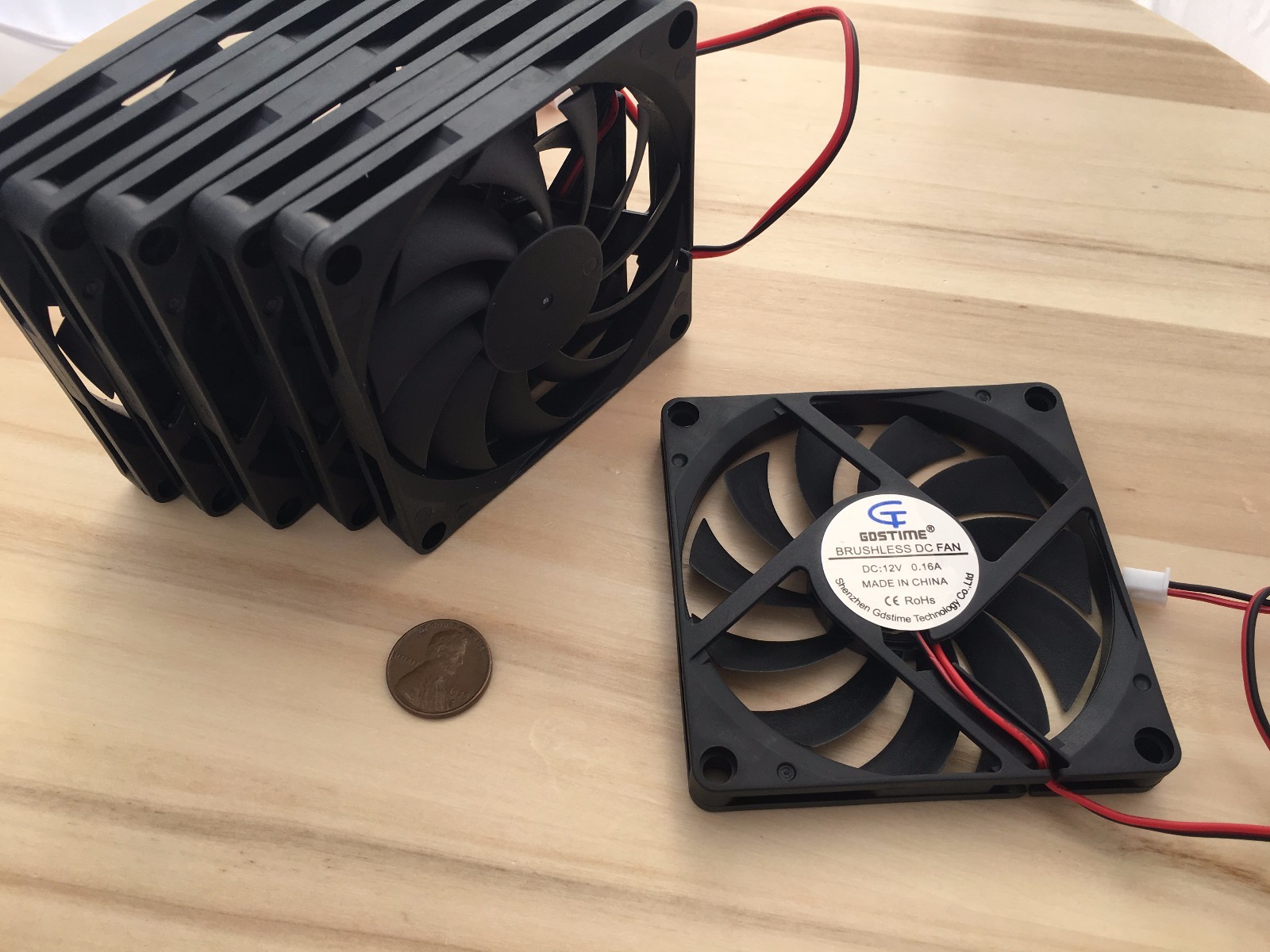6 Pieces 8010s Gdstime 12V 2pin 80x80x10mm DC Cooling Fan large brushless C6