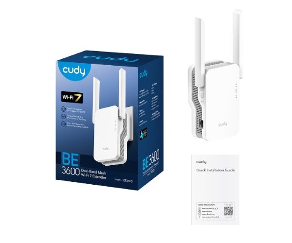 Cudy RE3600 BE3600 Wi-Fi 7 Mesh Range Extender Gigabit Wireless Repeater
