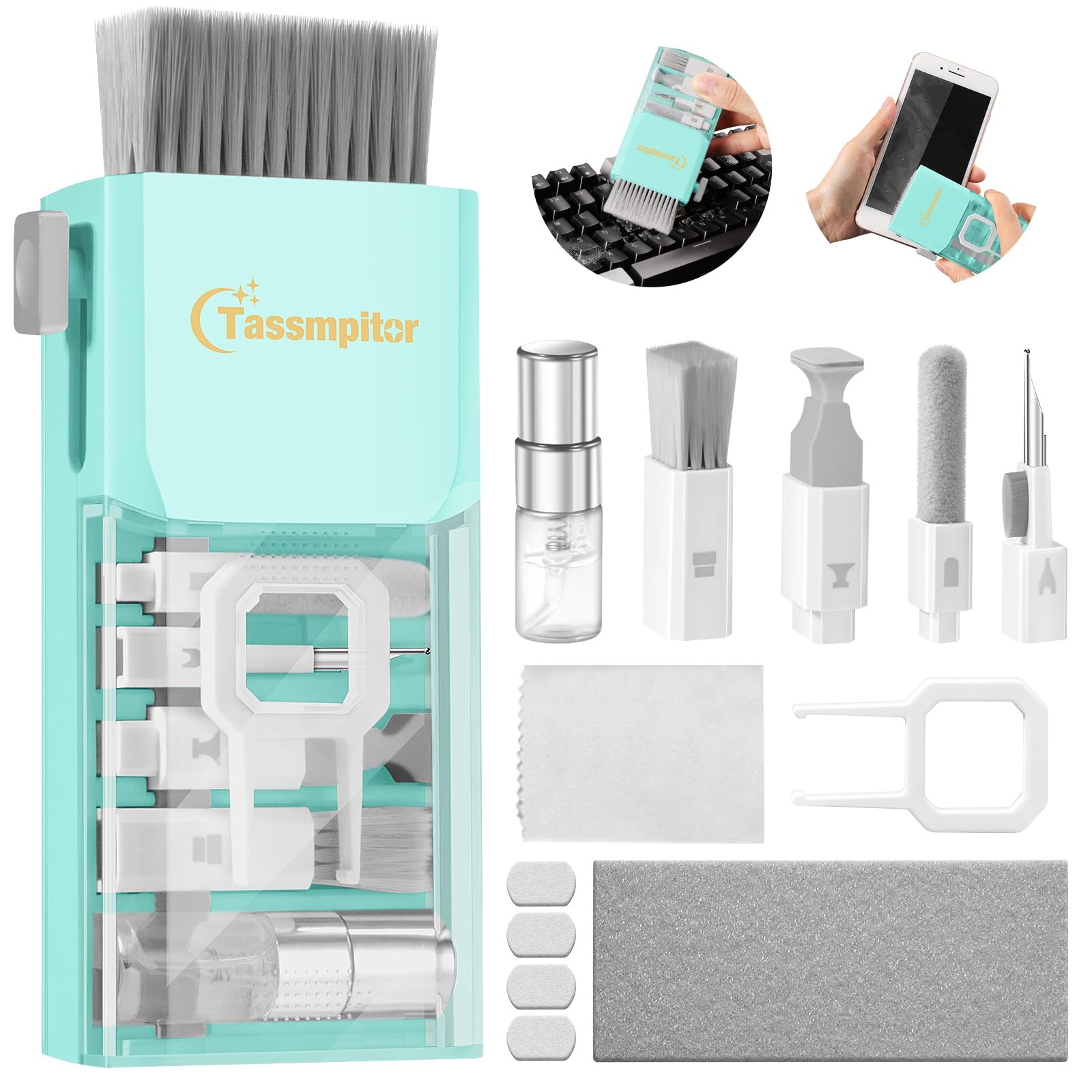 All-in-1 Keyboard Cleaner Laptop Cleaning Kit,Computer Screen-Safe Tifny Blue