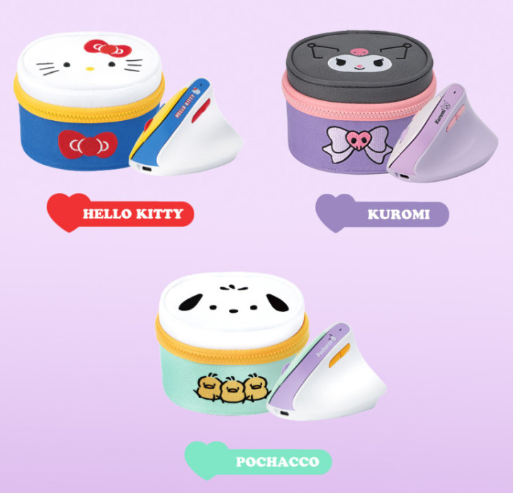 Sanrio Characters Ergonomics Vertical Wireless Mouse + Character Pouch Set Fast