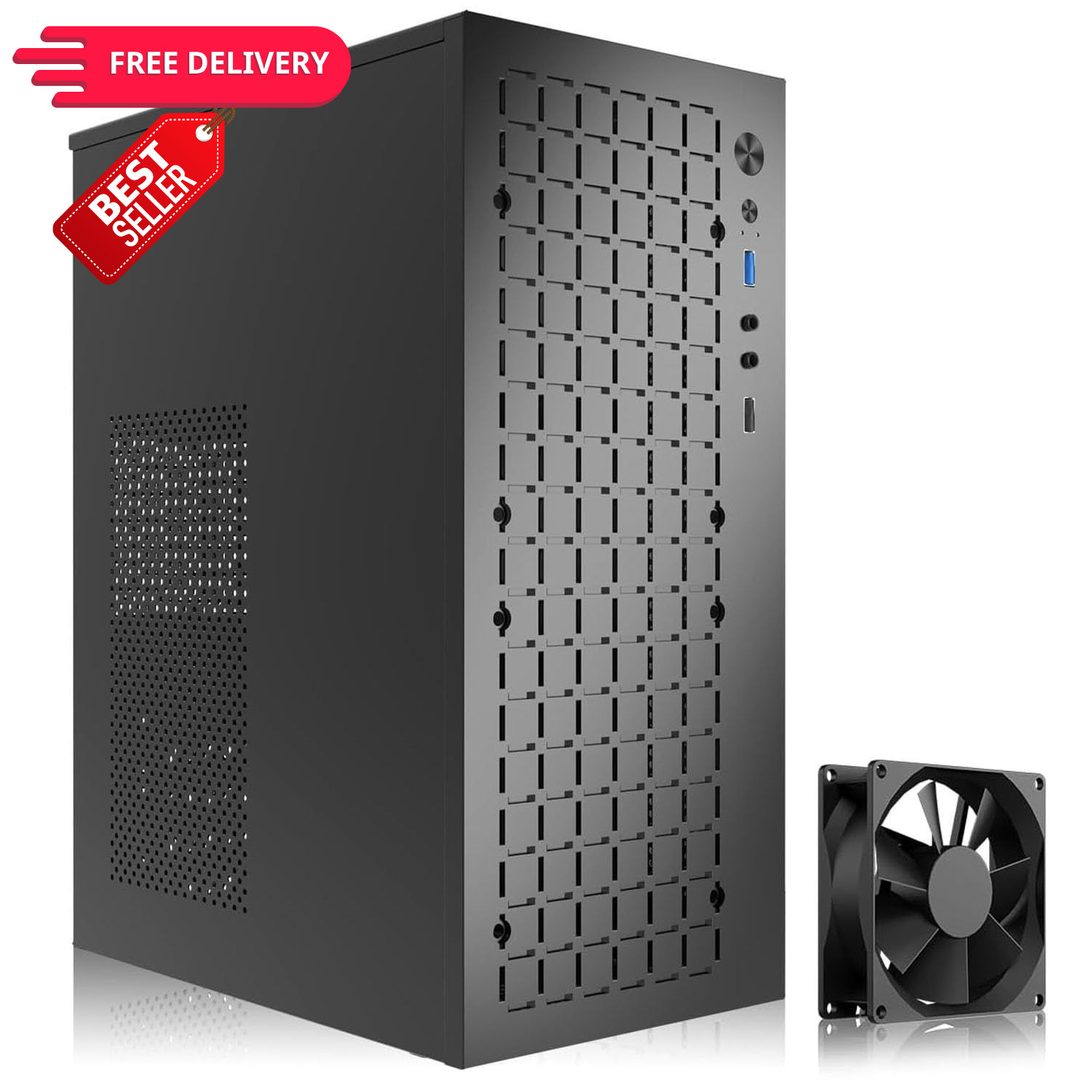 TGDGAMER MATX Micro ATX Case, High Airflow Slim PC Case with 80mm BLACK