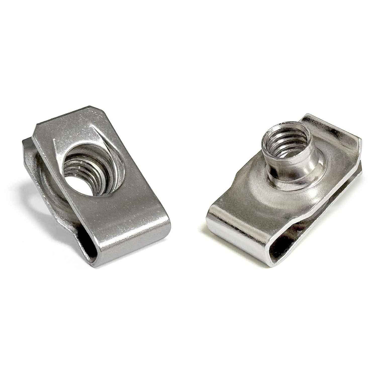 M8 U-Style Clip-On Nut 20 Pack, U-Type Stainless Steel 18-8 (304) Regular Extrud