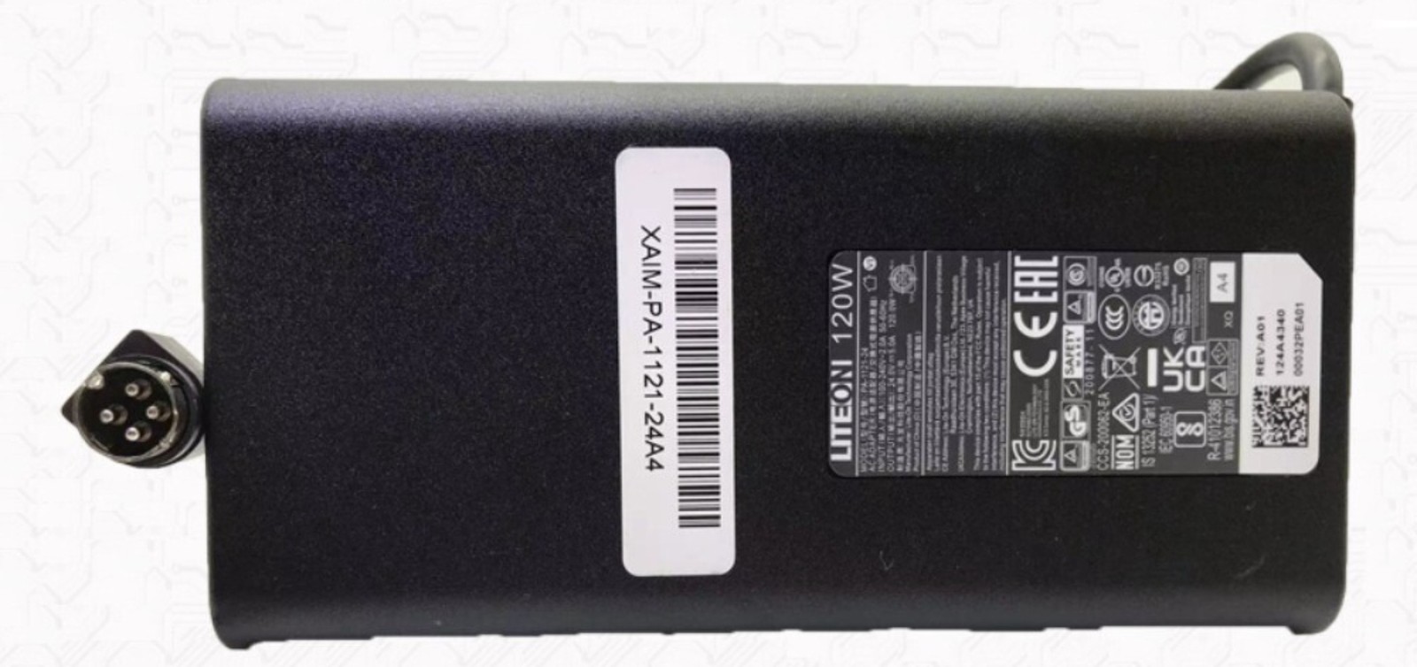 Liteon 120W 24V 5A Laptop Charger Power Supply AC Adapter 4 Pin Tip