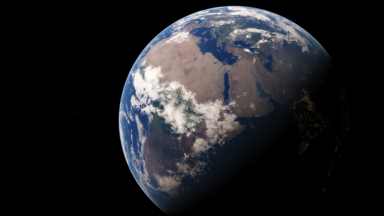 Landscape earth space water clouds Custom Gaming Mat Desk