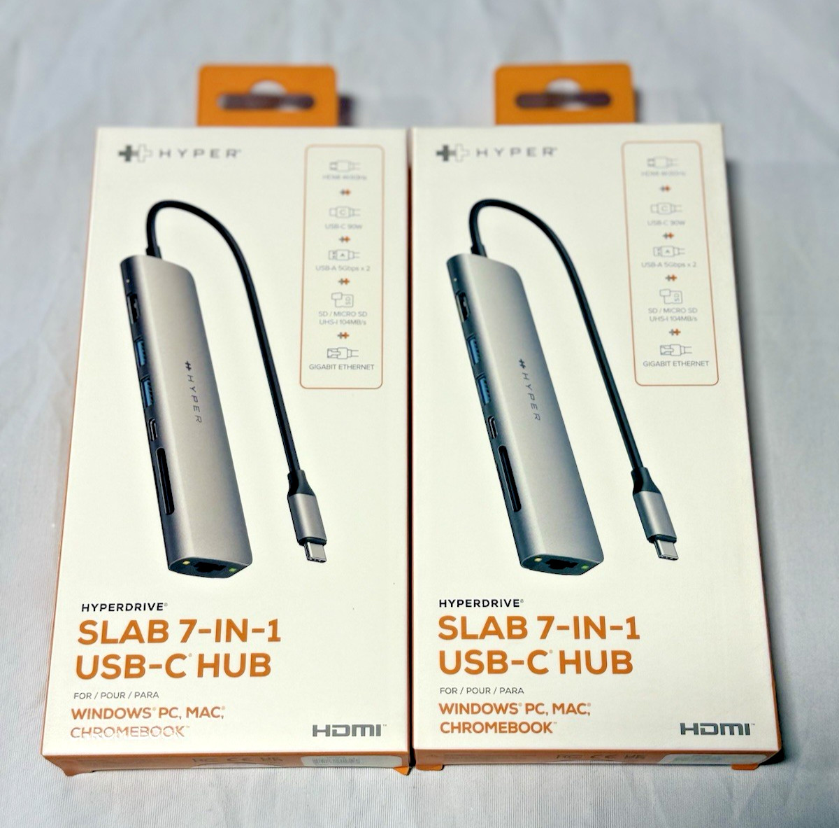 Hyperdrive Slab 7n1 USB C Hub SET OF 2 NEW