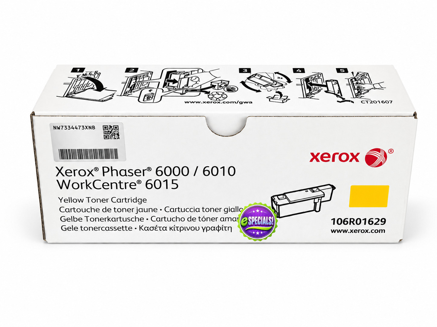 Genuine Xerox 106R01629 Yellow Toner, Brand New Sealed Box, We Ship Fast