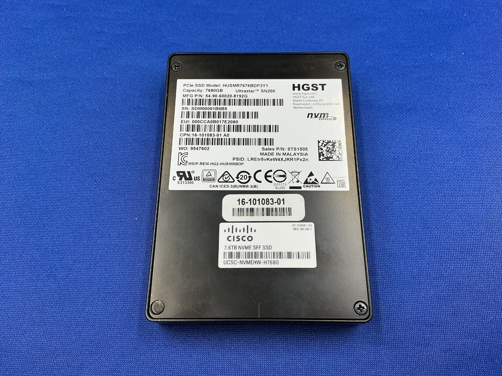 HUSMR7676BDP3Y1 CISCO Western Digital Ultrastar 7.68TB SN200 NVMe PCIe 2.5in SSD