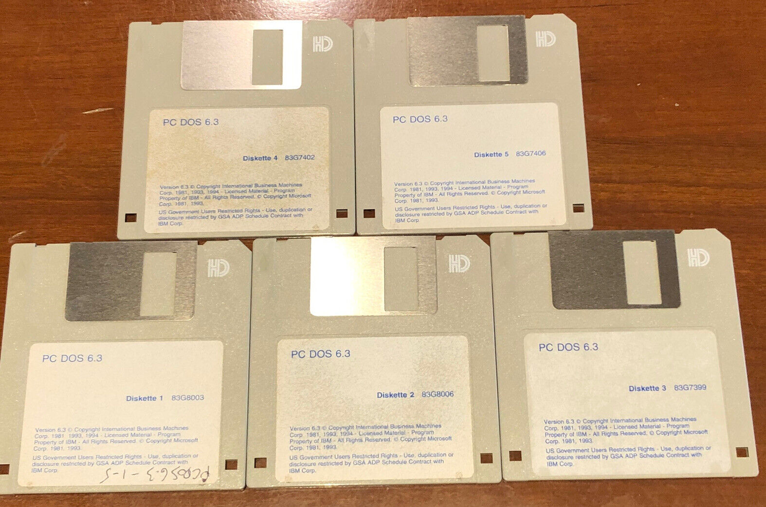 Vintage Version of IBM PC DOS 6.3  Package with Manuals and 5- Discs P82G5400