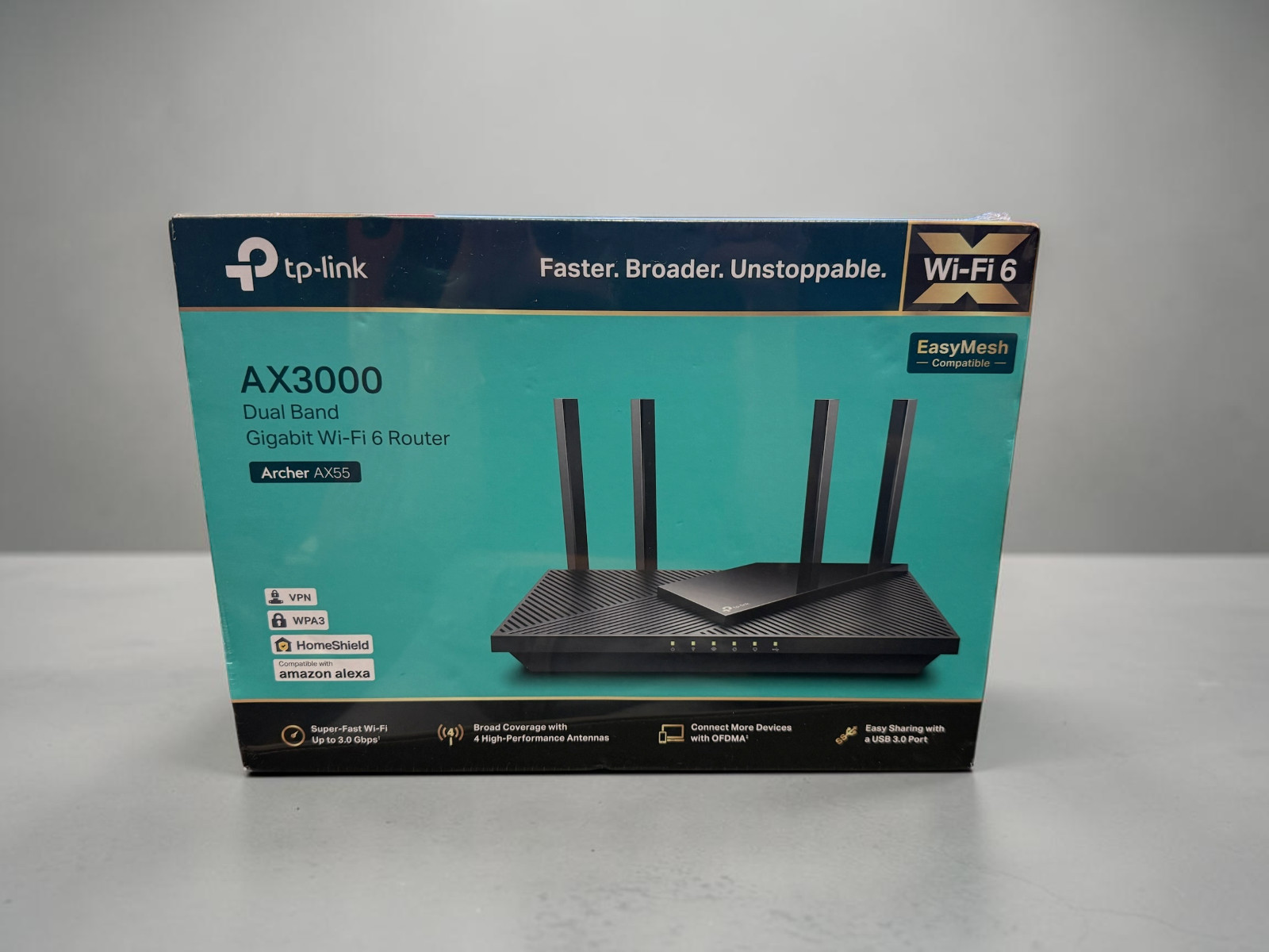 TP-Link Archer AX55 AX3000 Dual Band Gigabit Wi-Fi 6 Router Smart Wireless NEW