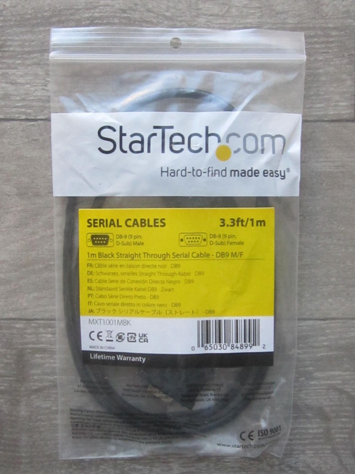 StarTech.com 1m Black DB9 RS232 Serial Null Modem Cable F/M Pkg New
