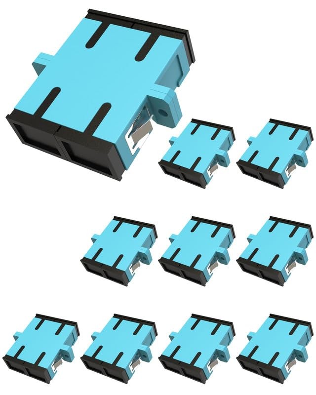 10x SC to SC Duplex Multimode Flange Fiber Optic Coupler Adapter Connector Blue