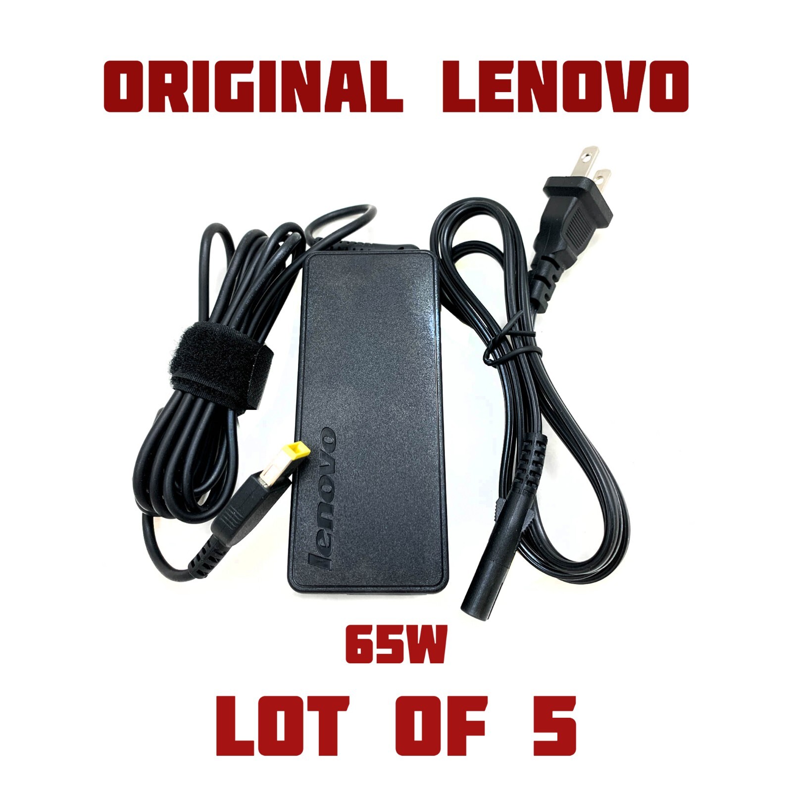 LOT of 5 Original AC/DC Adapter 20V 3.25A 65W Charger for Thinkpad T560 Laptop