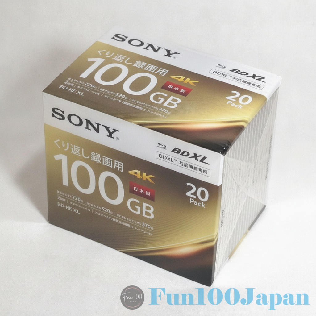 SONY 20 Pack BD-RE XL 100GB Blu-ray Disc 20BNE3VEPS2 sealed BDXL 4K