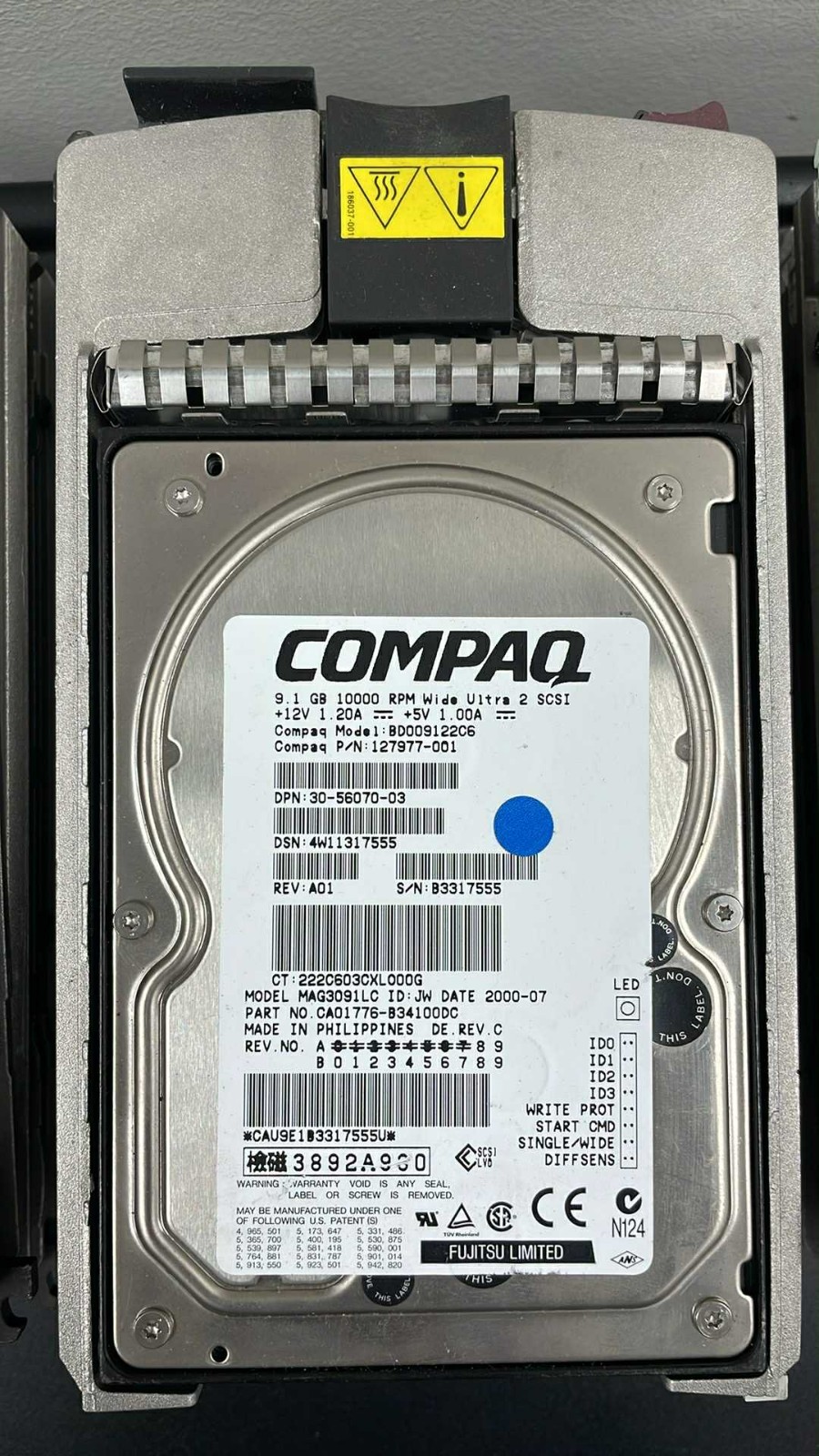 Compaq Proliant 9GB SCSI 10K HOT SWAP HARD DRIVE W TRAY F 1850R DL380 G2 G3
