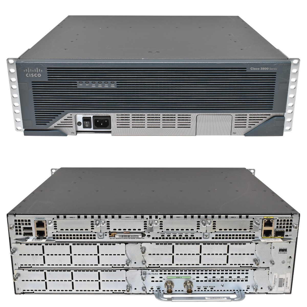 Cisco Router CISCO3845-MB + Module NM-1A-T3/E3 + 512MB CF Card