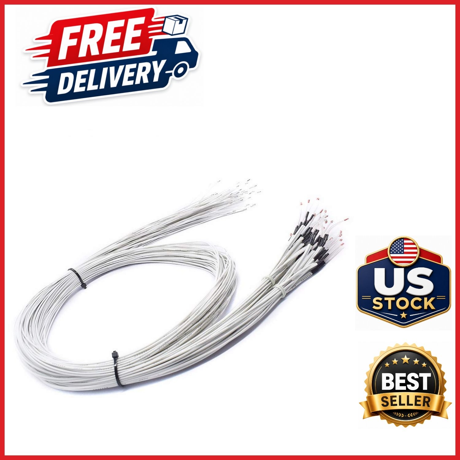 10 Pack 100K NTC 3950 Thermistors for RepRap 3D Printers Parts Accessories