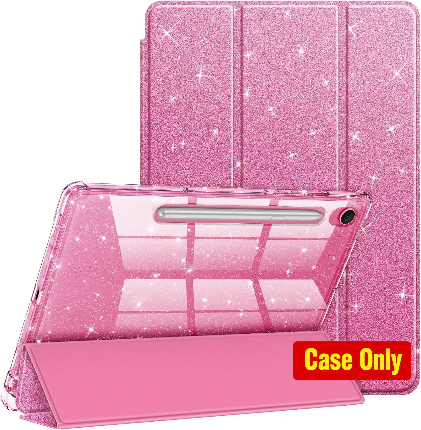 Slim Pink Glitter Case for Samsung Galaxy Tab S10 FE 10.9", Shockproof with Stan