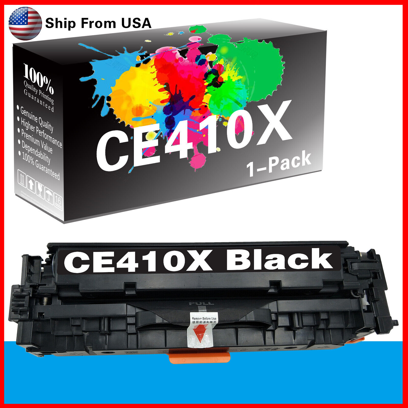 1PK 305X 305A Black Toner Cartridge CE410X for M451dw M475dn M475dw M351 Printer