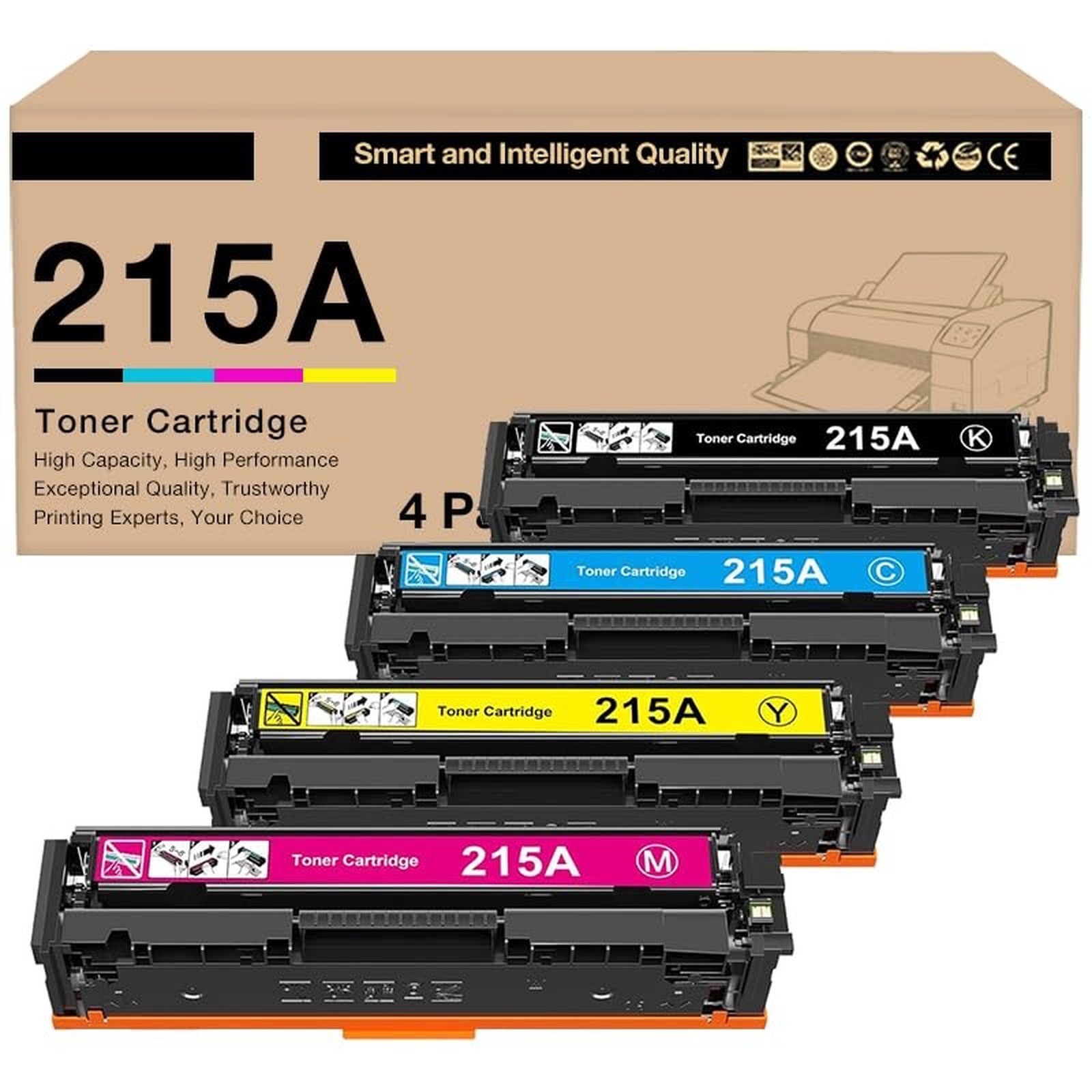 ** NEW HP Toner | 215A / 215X | Black / Color | With Chips | Compatible | 4-Pack