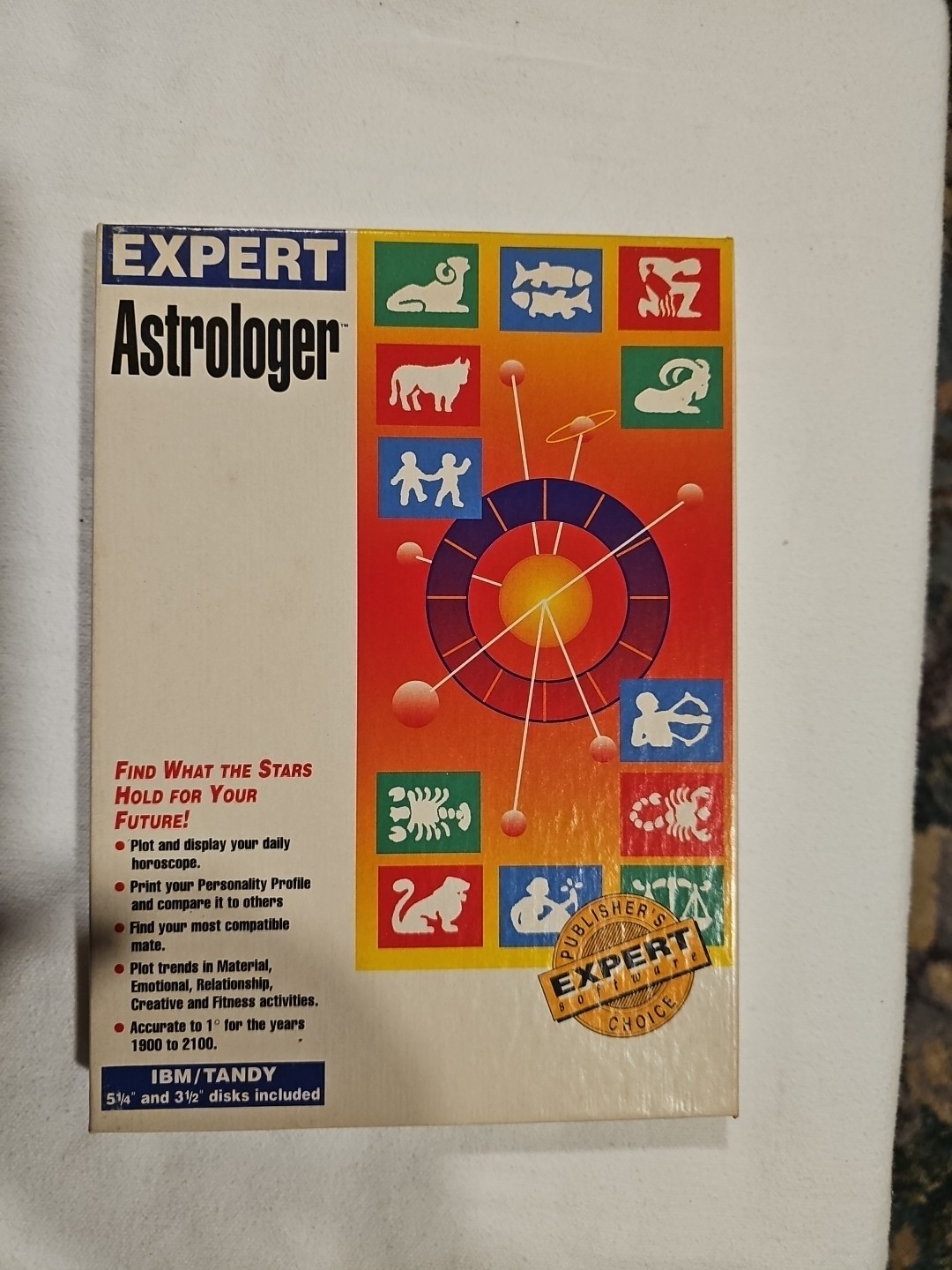 Expert Astrologer 1993 Software For IBM/Tandy Both 5.25 " & 3.5" Disks, Manual