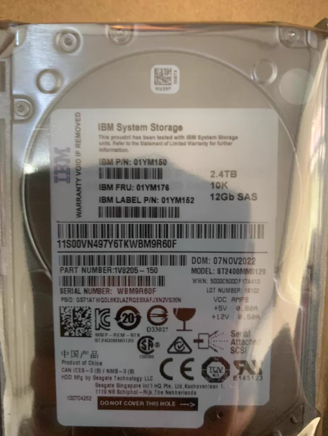 IBM 01YM150 01YM176 01YM152 2.4T 2.5" SAS V7000 Gen2 storage hard drive