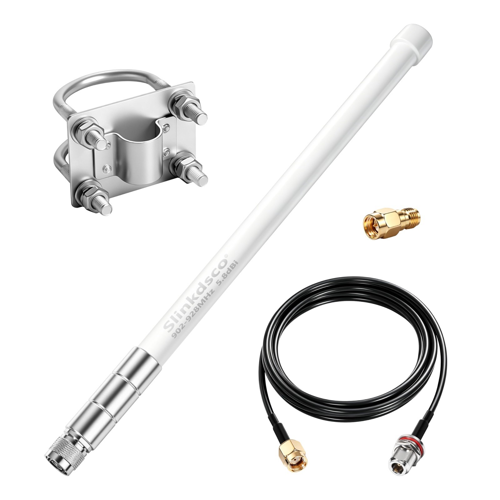 Meshtastic LoRa 915MHz 5.8dBi Outdoor Fiberglass Antenna 20ft Cable N-Male