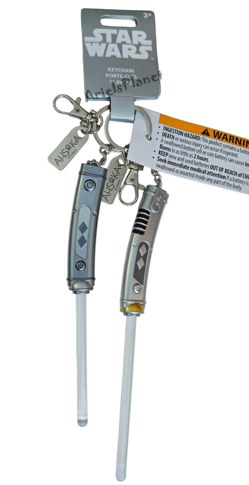 Disney Parks Star Wars Ahsoka Tano Set of Light-up Lightsaber Keychain Bag Charm