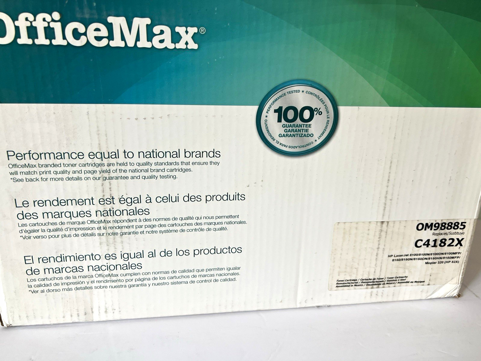 OfficeMax OM98885 C4182X Black Compatible Laser Toner for HP LaserJet 8100 8150