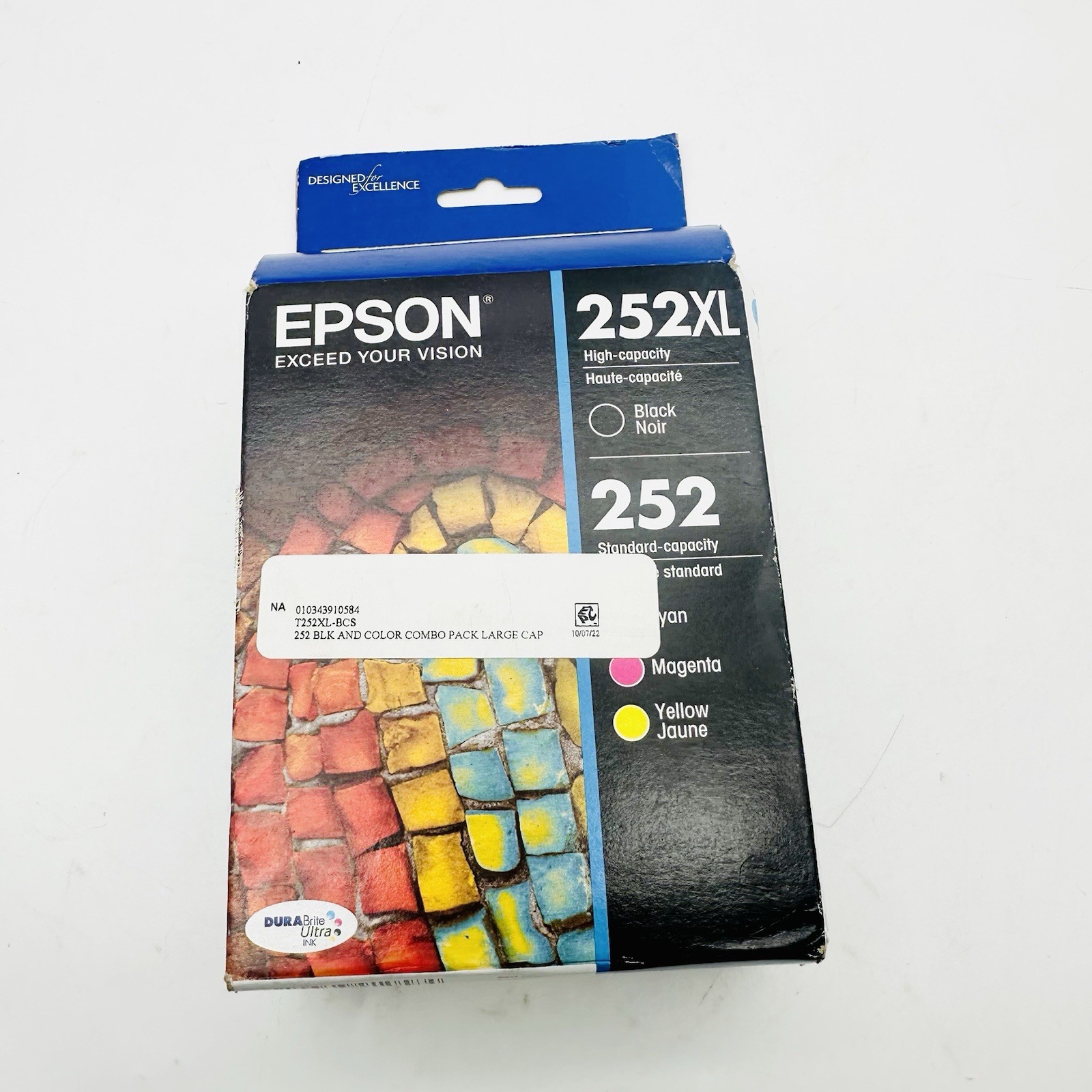 Epson 252XL Black/252 Cyan/Magenta/Yellow Ink Cartridge 4 Pack Exp 03/2025