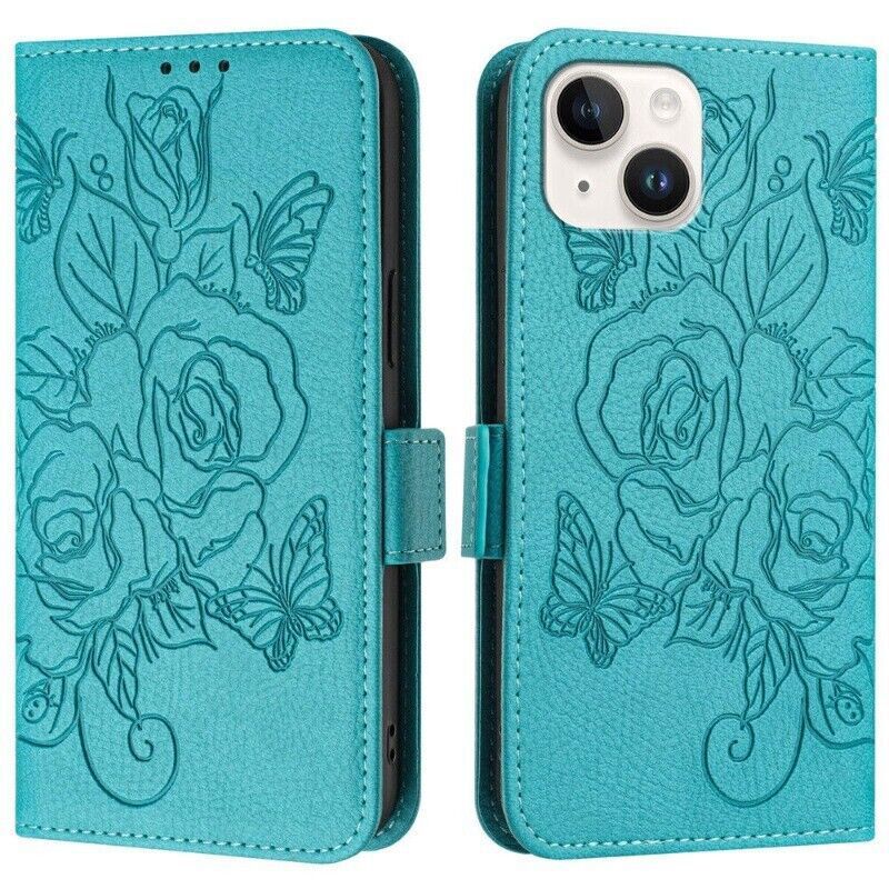 Flower Leather Wallet Cover Case For 16 15 14 13 12 11 Pro Max XR 7 8 SE