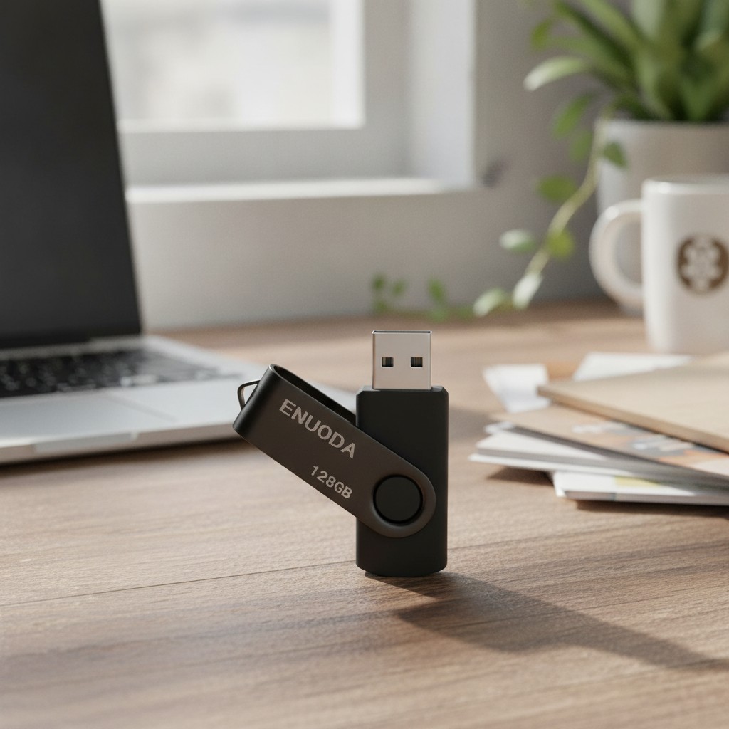 Lightweight 128GB USB Flash Drive with Durable Swivel Design - Plug & Play
