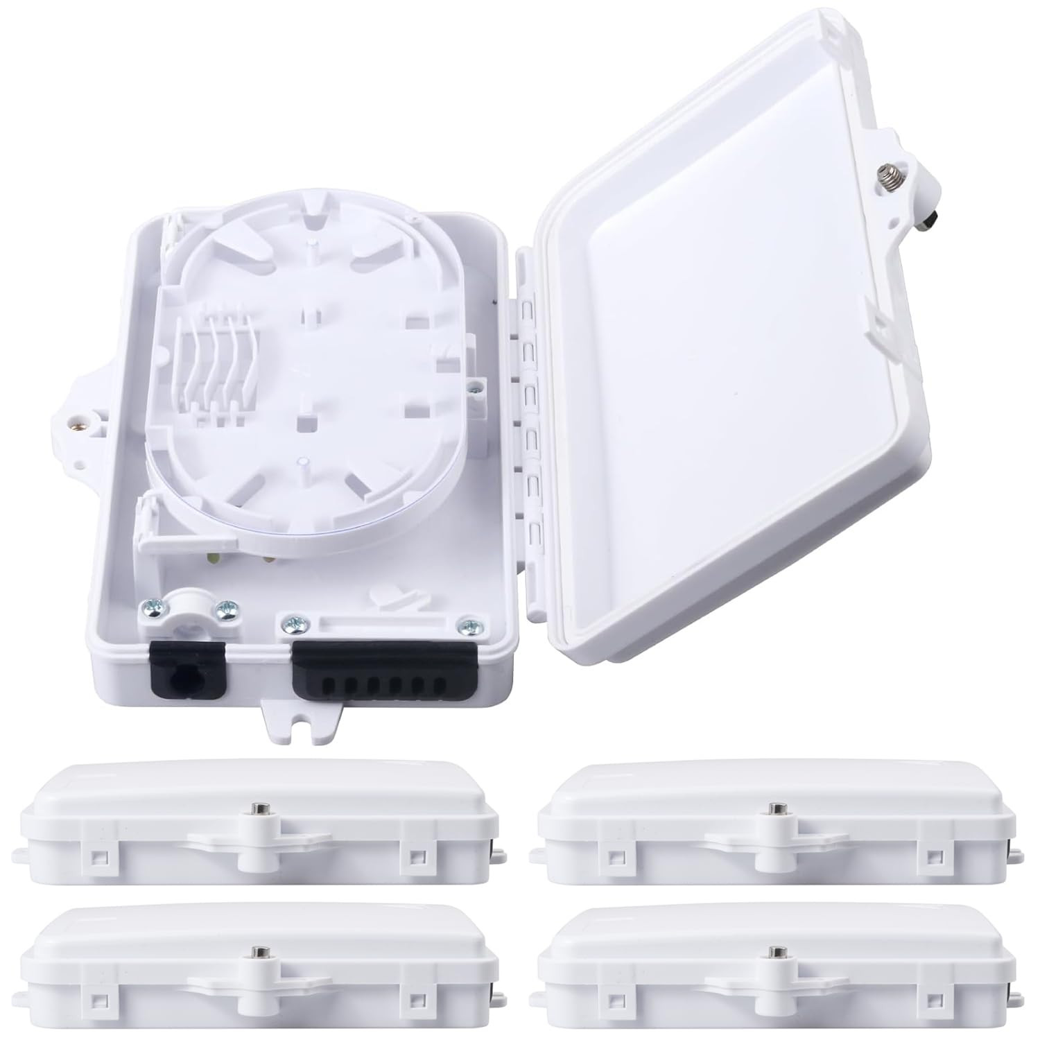 5-Pack 4 Core FTTH Fiber Distribution Enclosure, Fiber Optical Terminal Box