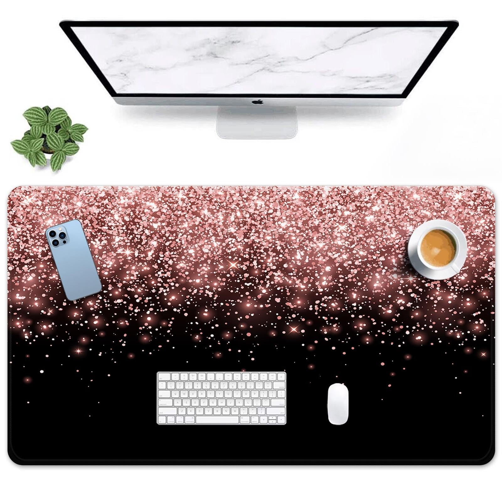 Large Pad, Pad, 31.5 x 15.7 Inch, Rose Gold Pink