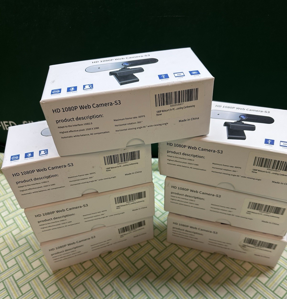 Lot of 7 HD 1080P USB Webcams (S3 Model) by Shenzhen Shengtai Smart Digital Co.