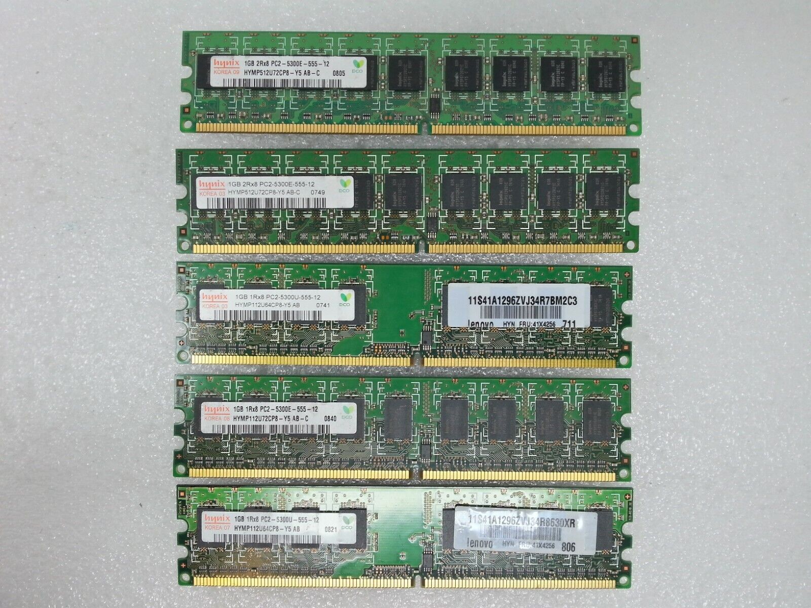 5GB 5x1GB Hynix PC2-5300 DDR2-667 240-Pin Server Memory RAM 