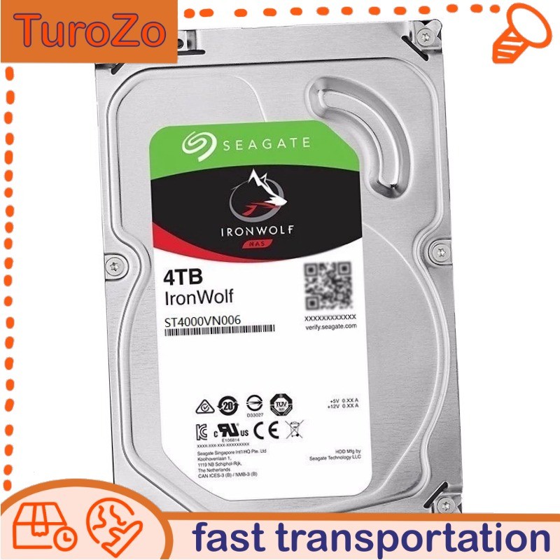 NewSeagate IronWolf 4TB ST4000VN006 NAS 3.5" 7200RPM SATA HARD DRIVE HDD
