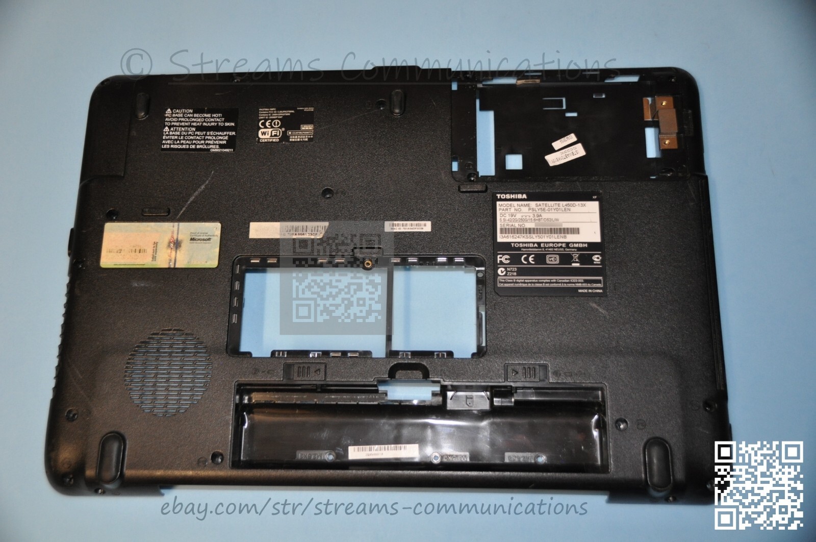 TOSHIBA Satellite L450 L450D-13X Laptop Bottom Case (Base Enclosure) K000084430