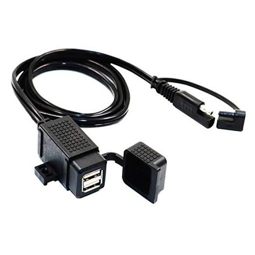 MP0609C 3.1Amp Waterproof Motorcycle Dual USB a) - SAE to Dual USB Adapter