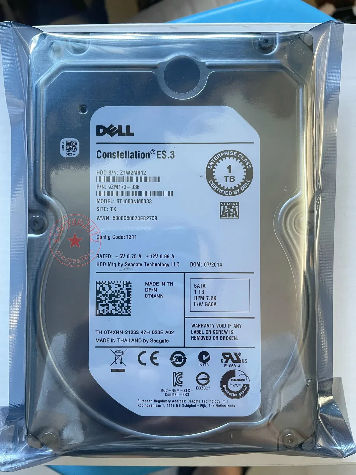 Dell T4XNN ST1000NM0033 1TB 7.2K 128M SATA 3.5-inch Server Hard Drive