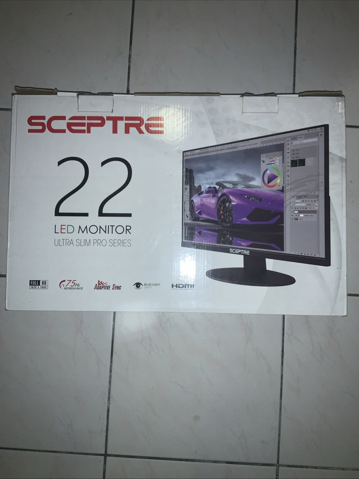 Sceptre E225W-19203R 22in. Ultra Thin 1080P LED Monitor  - Metallic Black