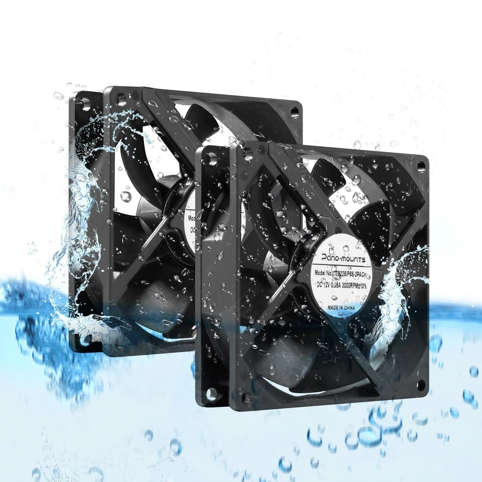 HighPerformance 12V 92mm 92x92x25mm Dual Ball IP68 Waterproof Cooling Fan 30...