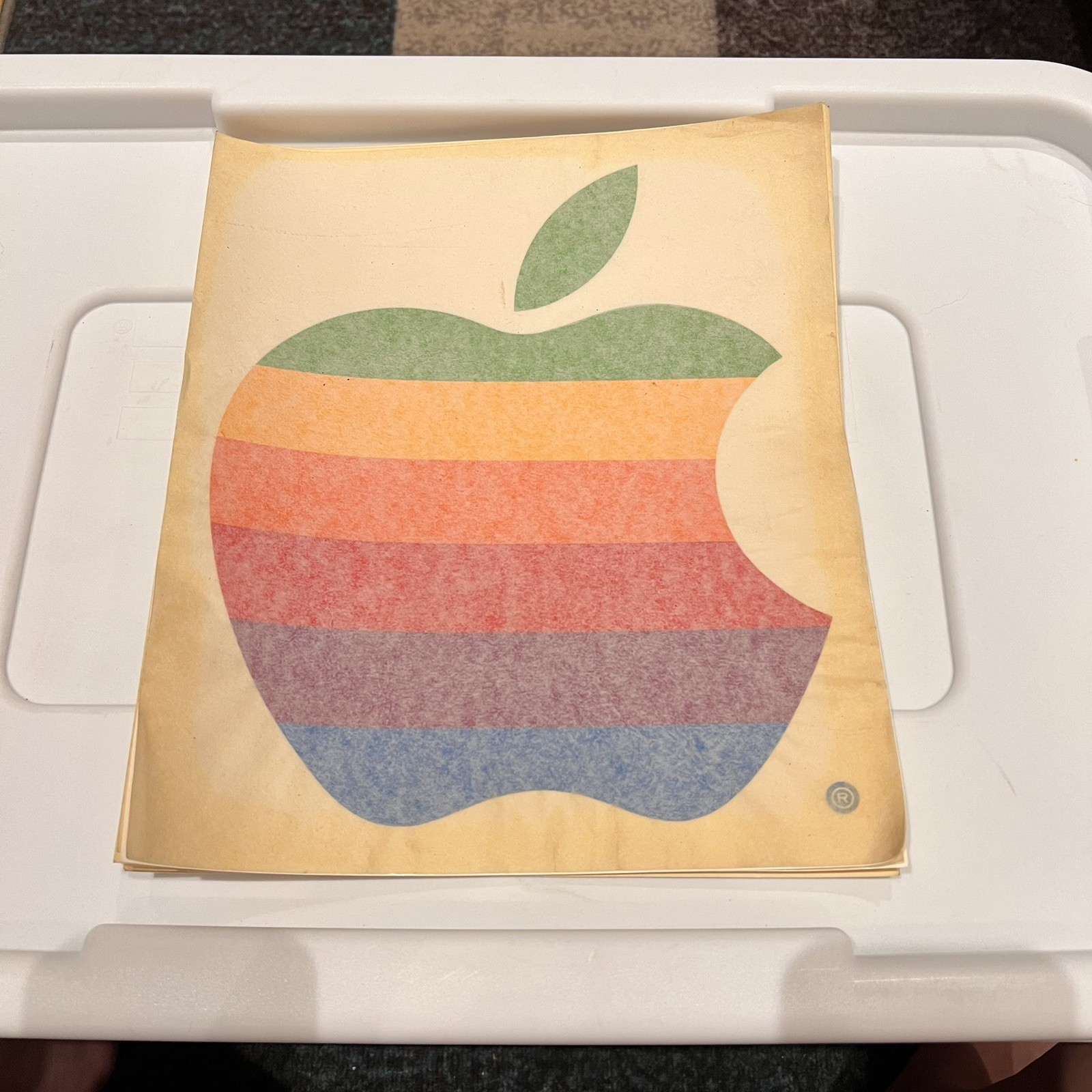 RARE Vintage Apple Computer Rainbow Logo Sticker Decal 13” Genuine 80s/90s Apple