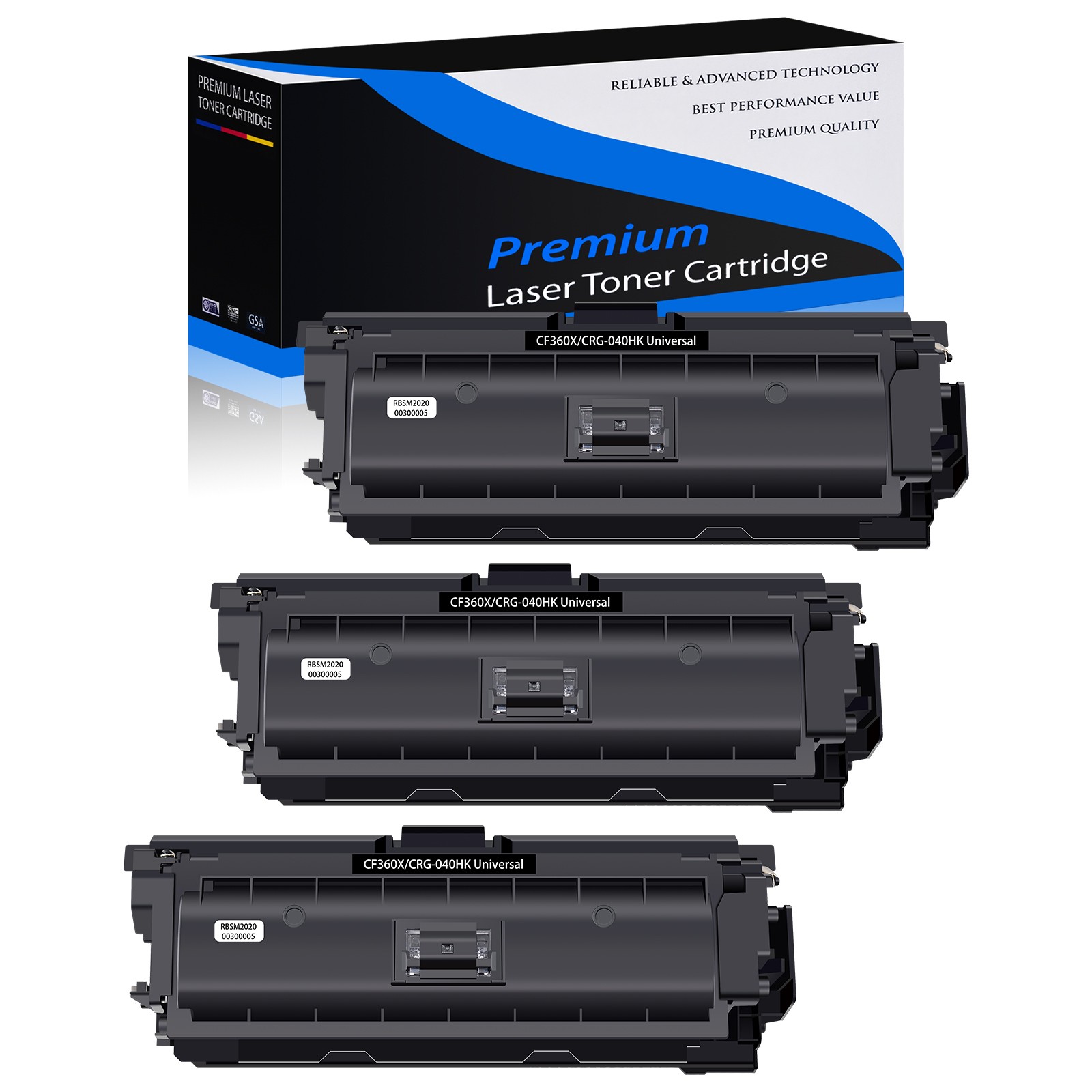 3PK Black CF360X Toner for HP 508X LaserJet Enterprise M552 M553 M553dn M577