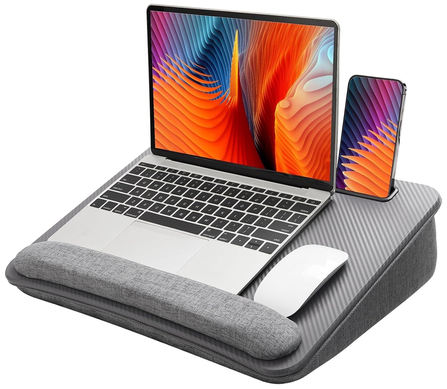 HUANUO Laptop Lap Desk with Cushion, Fit up to 15.6" Laptop, Gray