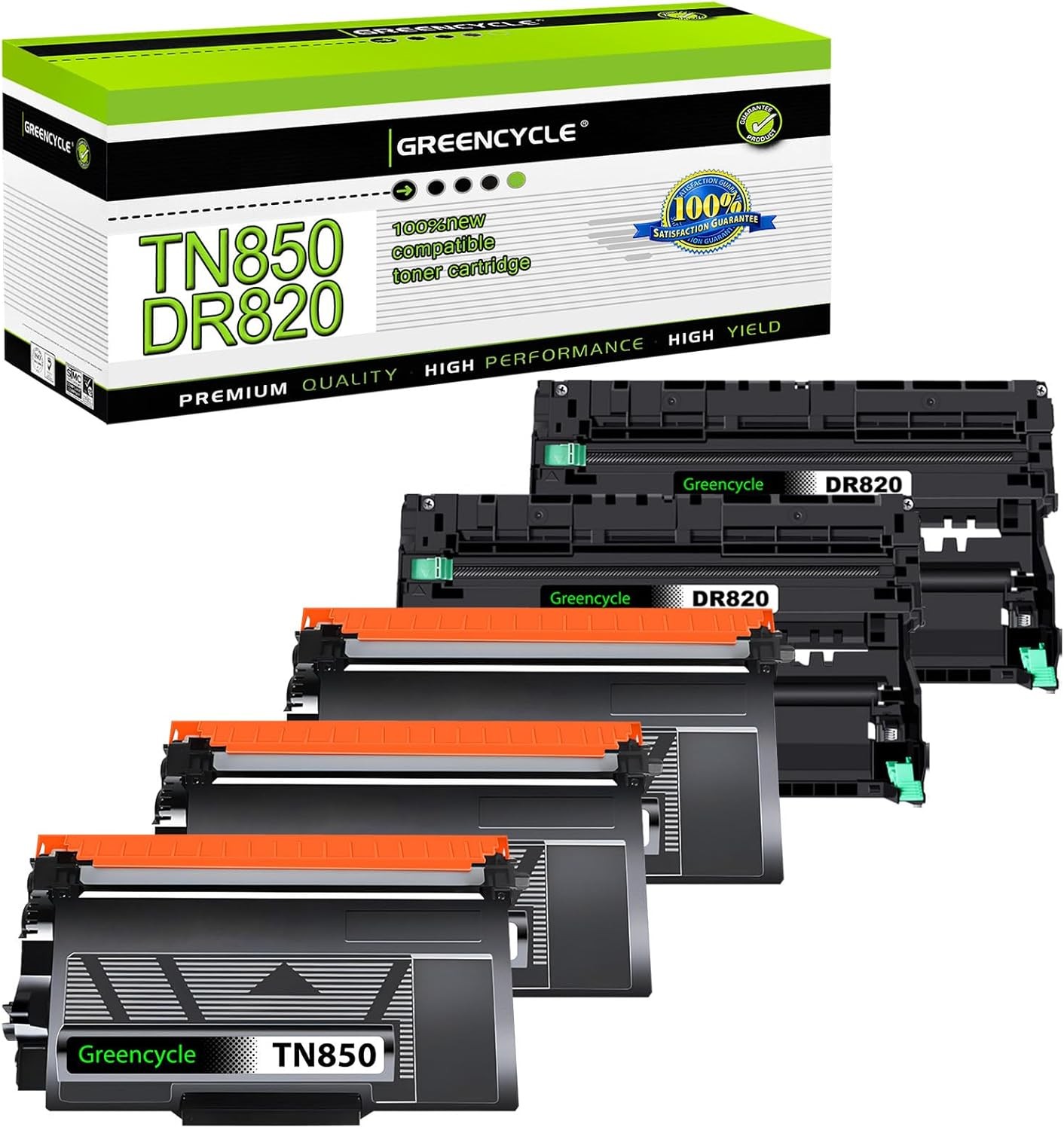 3PK TN850 Toner + 2PK DR820 Drum Unit for Brother DCP-L5600DN MFC-L6800DW