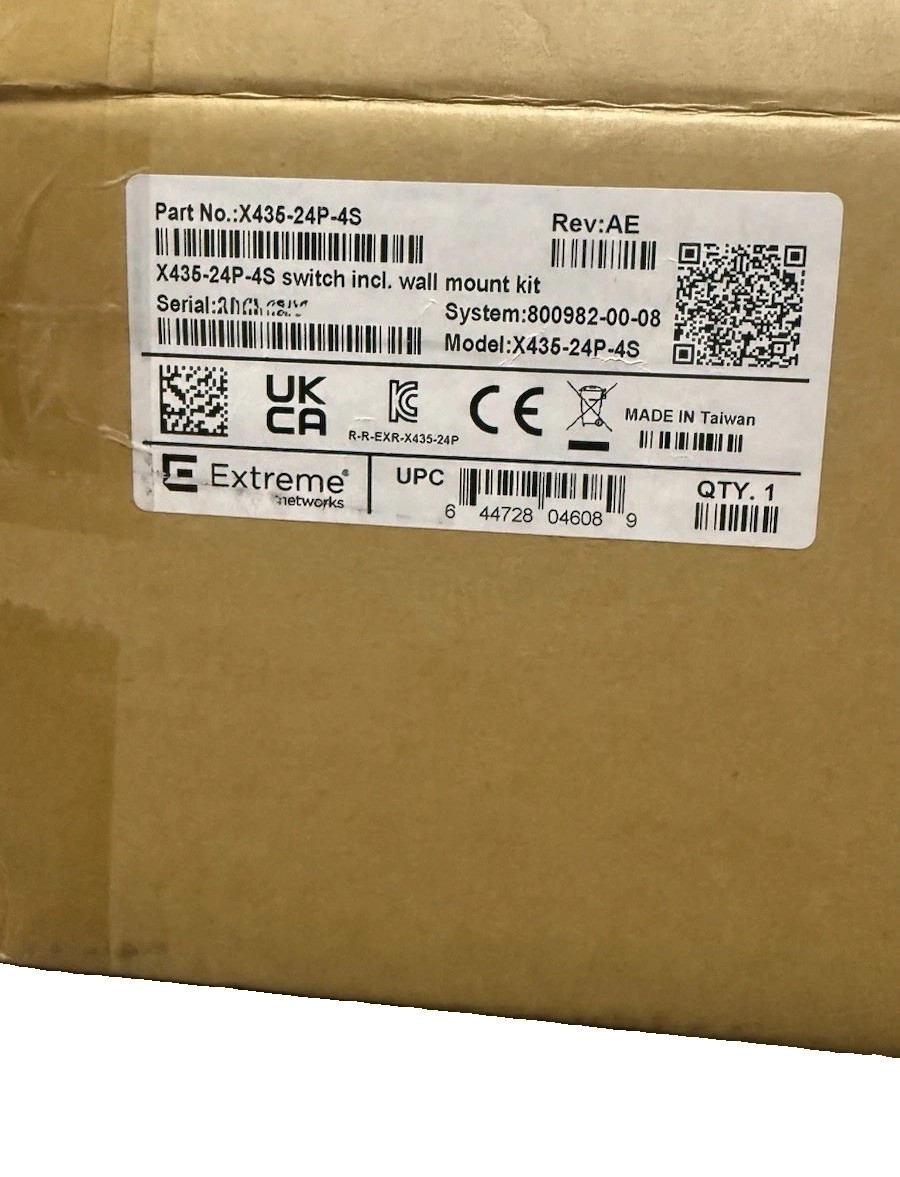 Extreme Networks X435-24P-4S 24-Port Gigabit PoE+ Switch 4 SFP New Sealed