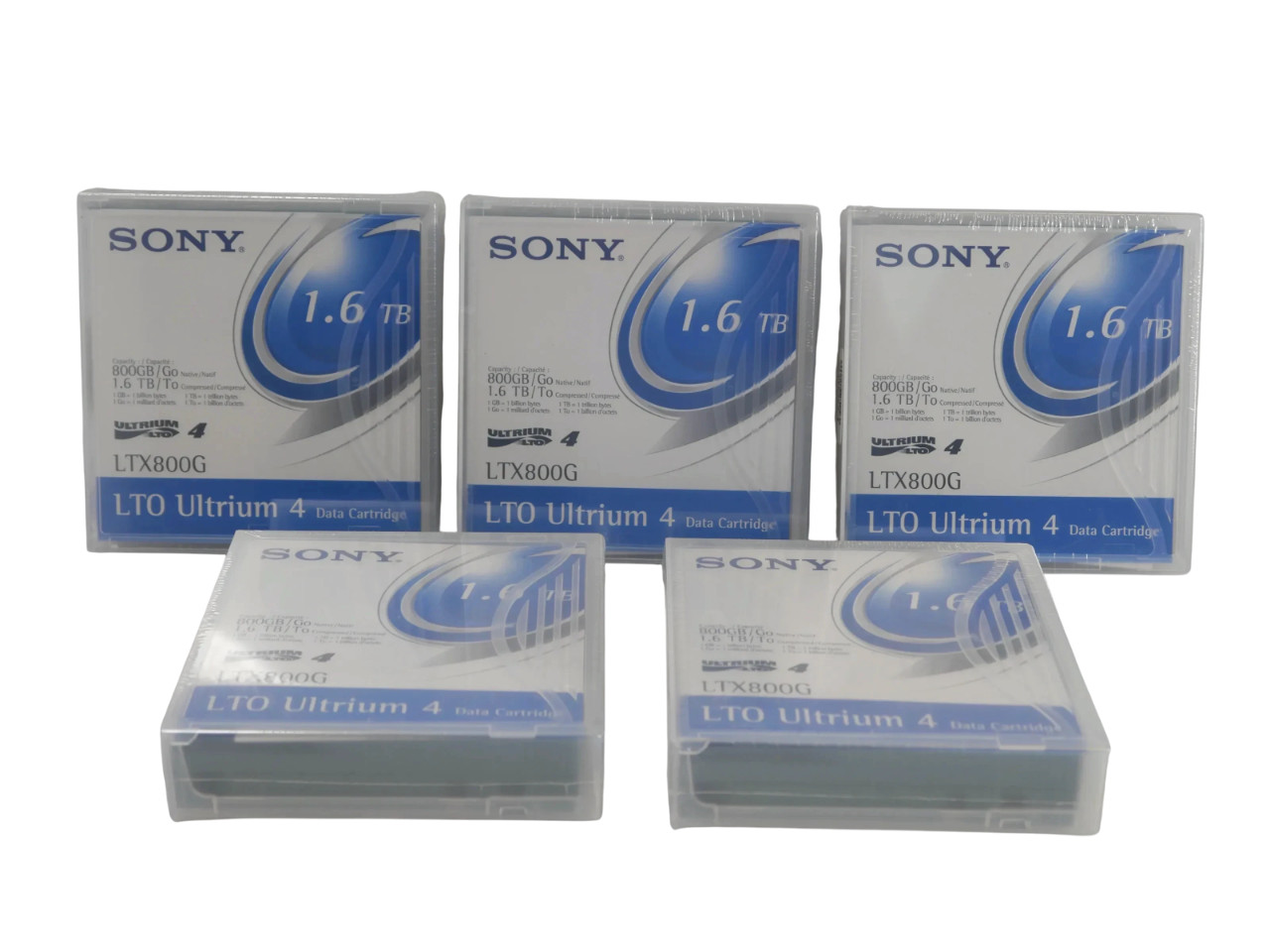 Lot of 5 Sony LTX800G LTO 4 Ultrium 800 GB / 1.6TB TB Data Cartridge